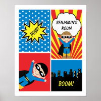 Superhéroe masculino Poster personalizado