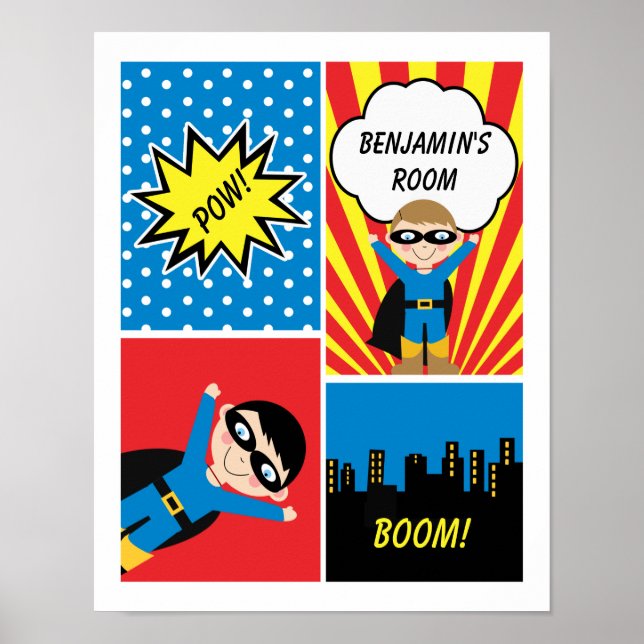Póster Superhéroe masculino Poster personalizado (Frente)