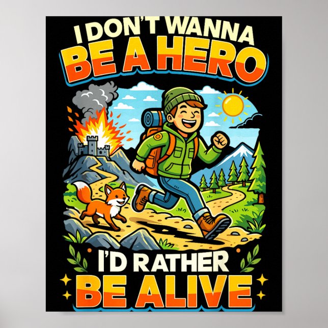 Póster Superhéroe no quiere ser héroe cita divertida send (Frente)