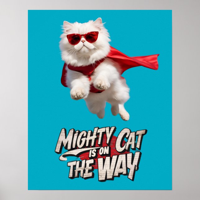 Póster Superhéroe persa blanco (Frente)