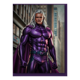 Póster Superhéroe Púrpura: Fantasía Urbana