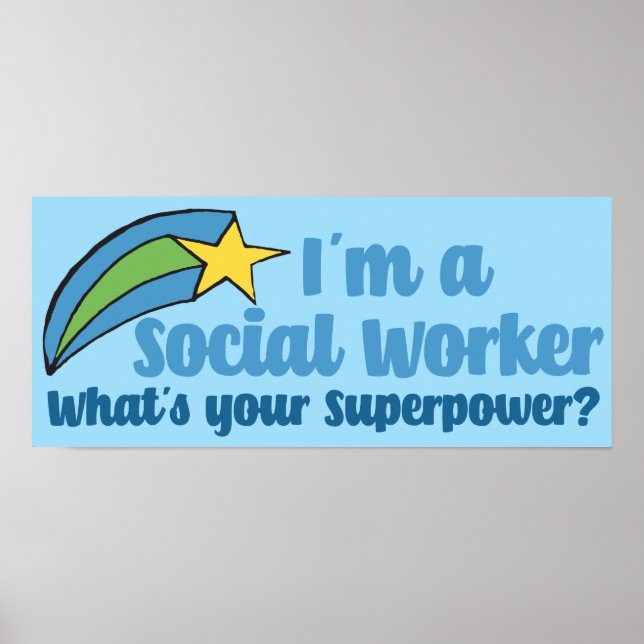 Póster Superhéroe Social Worker (Frente)
