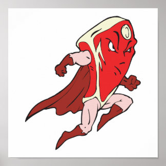 Póster superhéroe tonto capitado súper filete