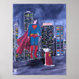 Póster Superhéroes mejor pintura de amigo de Alfred Fox