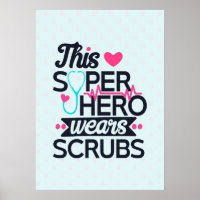 Superheroína divertida Enfermería dice tipografía