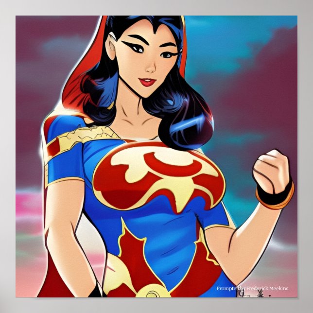 Póster Superheroína femenina (Frente)