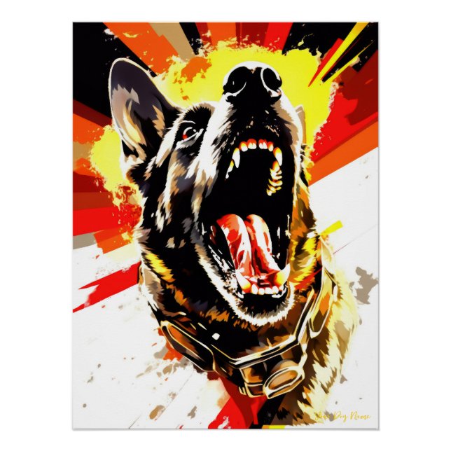 Póster Superheroína German Shepherd Dog 01 - juez Ignacio (Anverso)