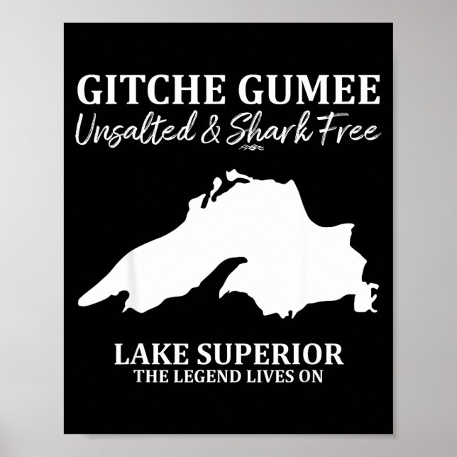 Póster Superior, Great Lake, Gitche Gumee Apparel Lakes  (Frente)