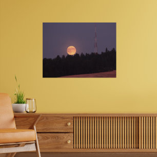 Póster Superluna de agosto sobre la marejada del paraíso