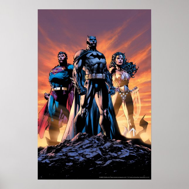 Póster Superman, Batman y la Trinidad de la Mujer Maravil (Frente)