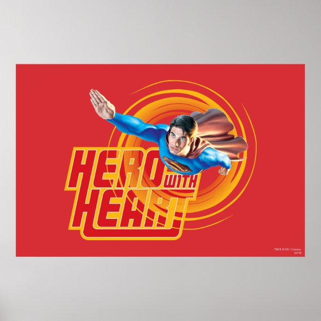 Póster Superman Hero con corazón (Frente)