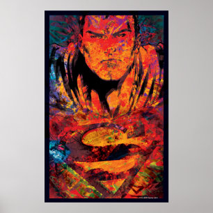 Póster Superman Naranja Grunge