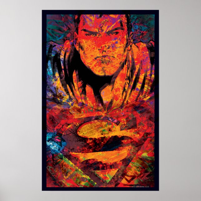 Póster Superman Naranja Grunge (Frente)