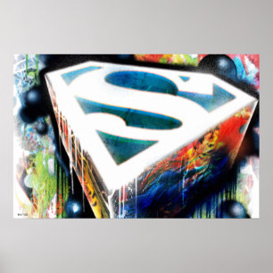 Póster Superman Stylized Logo del Graffiti Urbano