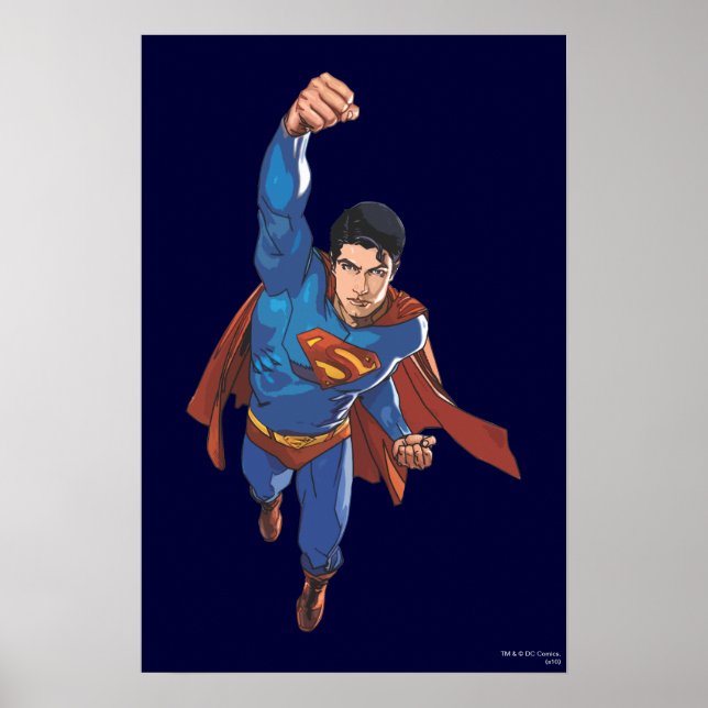 Póster Superman Volando hacia delante (Frente)