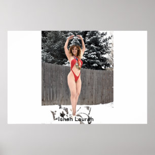 Póster Supermodelo estrella de cine atleta medallista Ish