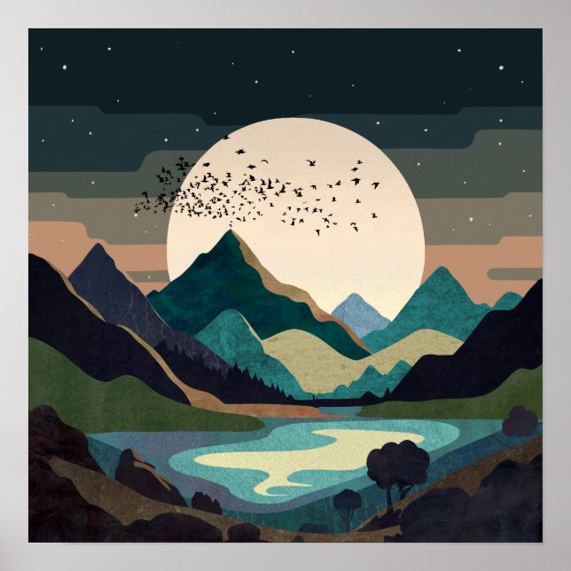Póster Supermoon en el lago (Frente)