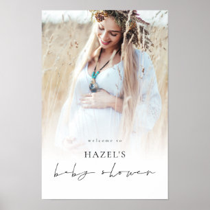 Póster Superposición de foto boho simple Bienvenidos al B