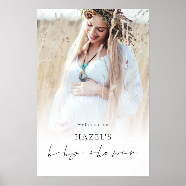 Póster Superposición de foto boho simple Bienvenidos al B (Frente)