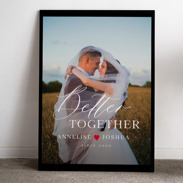 Póster Superposición de foto de pareja de novios moderna  (Subido por el creador)