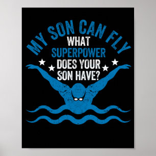 Póster Superpower Funny Mom Dad Natming Team Parent My