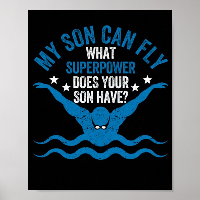 Póster Superpower Funny Mom Dad Natming Team Parent My (Frente)