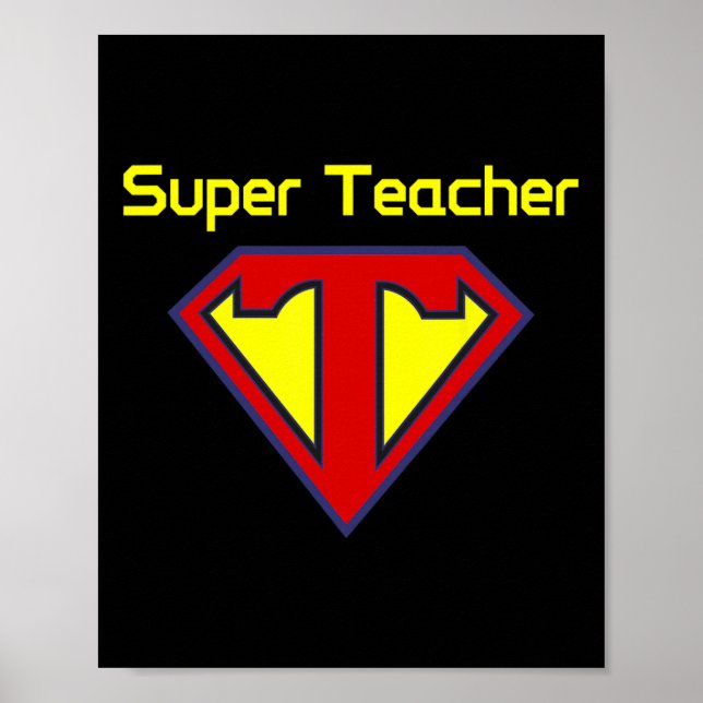Póster Superteacher Superhéroe Profesor Divertido  (Frente)