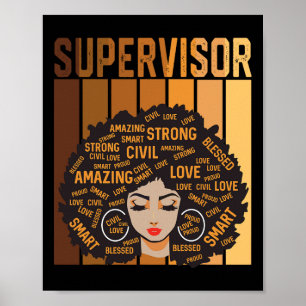 Póster Supervisor afro afroamericanas mujeres mes de la h