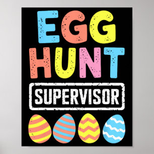 Póster Supervisor de caza de huevos de pascua Conejo Cone