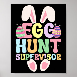 Póster Supervisor de caza de huevos Retro Fiesta de caza 