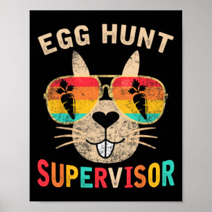 Póster Supervisor de caza de huevos Retro Fiesta de caza 