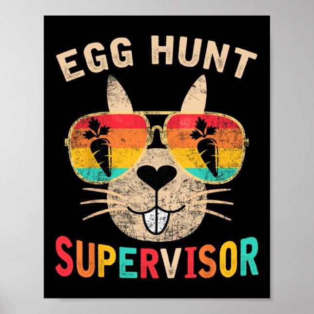 Póster Supervisor de caza de huevos Retro Fiesta de caza  (Frente)