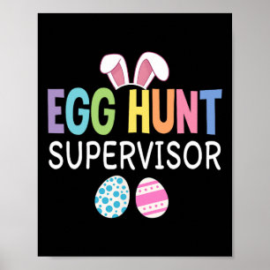 Póster Supervisor de Huevos Funny Hombres de Pascua Famil