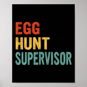 Póster Supervisor de la caza de huevos Mamá Papá Huevo de