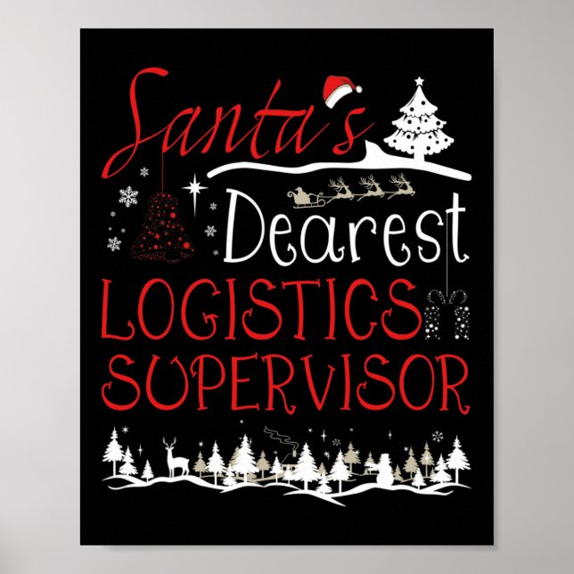 Póster Supervisor de Logística Xmas Job Funny Navidades (Frente)
