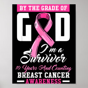 Póster Superviviente 10 años de cáncer de mama por la gra
