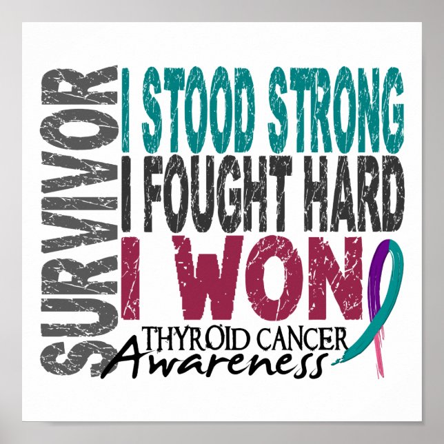 Póster Superviviente 4 Cáncer tiroideo (Frente)