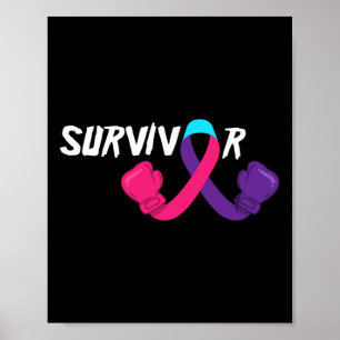 Póster Superviviente de cáncer apoya la sensibilización s