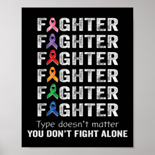 Póster Superviviente de cáncer Fighter Conciencia Día Mun