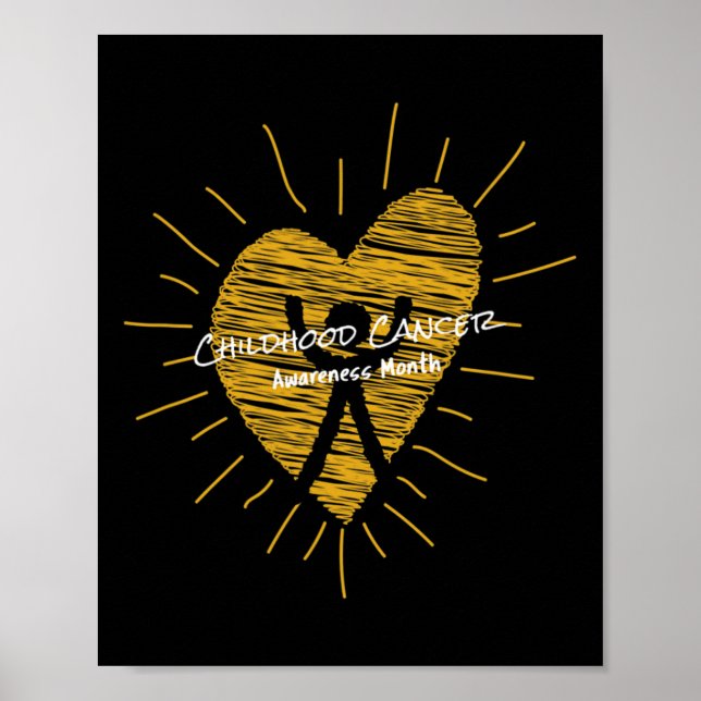 Póster Superviviente de cáncer infantil - Consciente del  (Frente)
