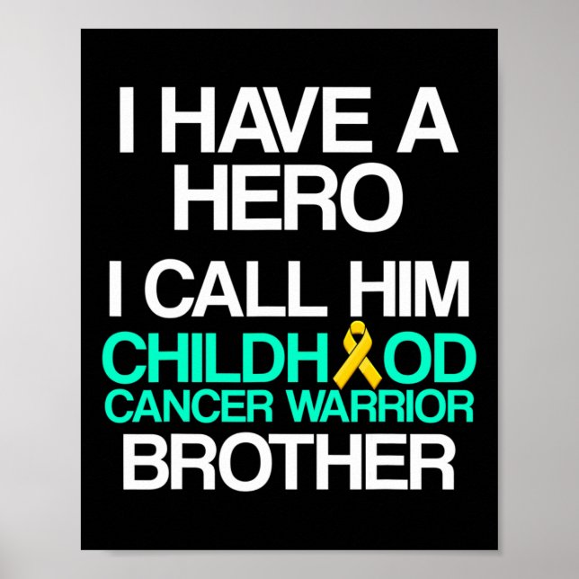 Póster Superviviente de cáncer infantil Guerrero de apoyo (Frente)
