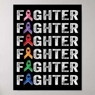 Póster Superviviente de cáncer luchador Concienciación Dí
