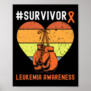 Póster Superviviente de leucemia Retro de Conciencia sobr