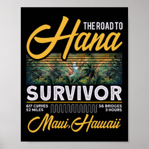 Póster Superviviente de Road To Hana Palma Curva Maui Haw
