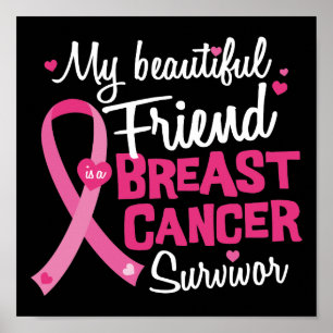 Póster Superviviente hermoso del cáncer de pecho del