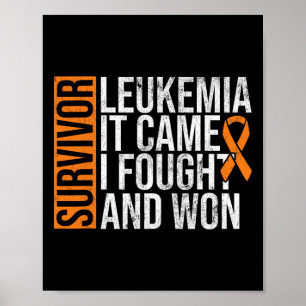 Póster Superviviente Leucemia Luchada Ganó Leucemia Aware