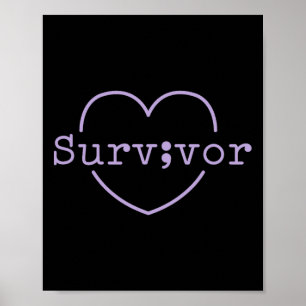 Póster Superviviente Punto y coma - Prevención del Suicid