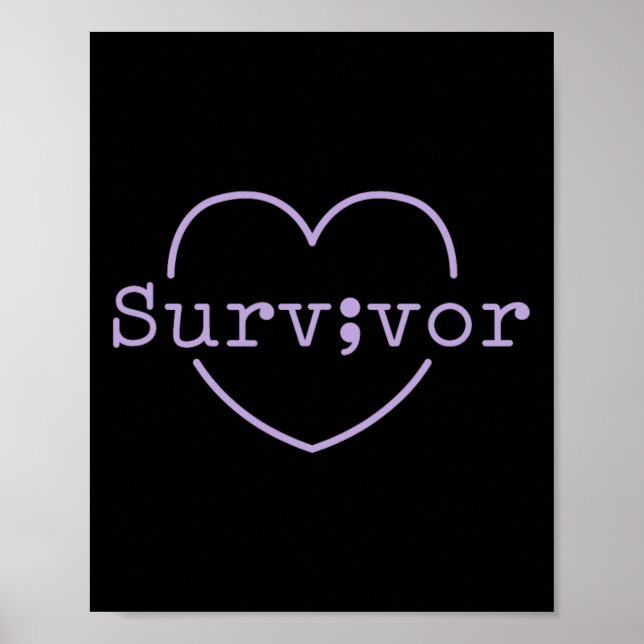 Póster Superviviente Punto y coma - Prevención del Suicid (Frente)
