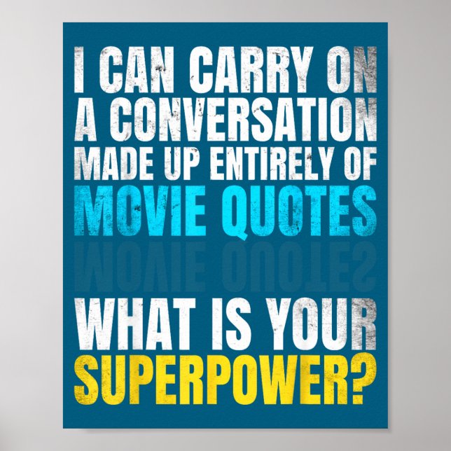Póster Superwer divertido. Conversación de citas de pelíc (Frente)