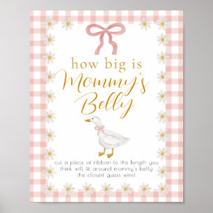 Póster Suposición de barriga de Silly Goose Pink Gingham